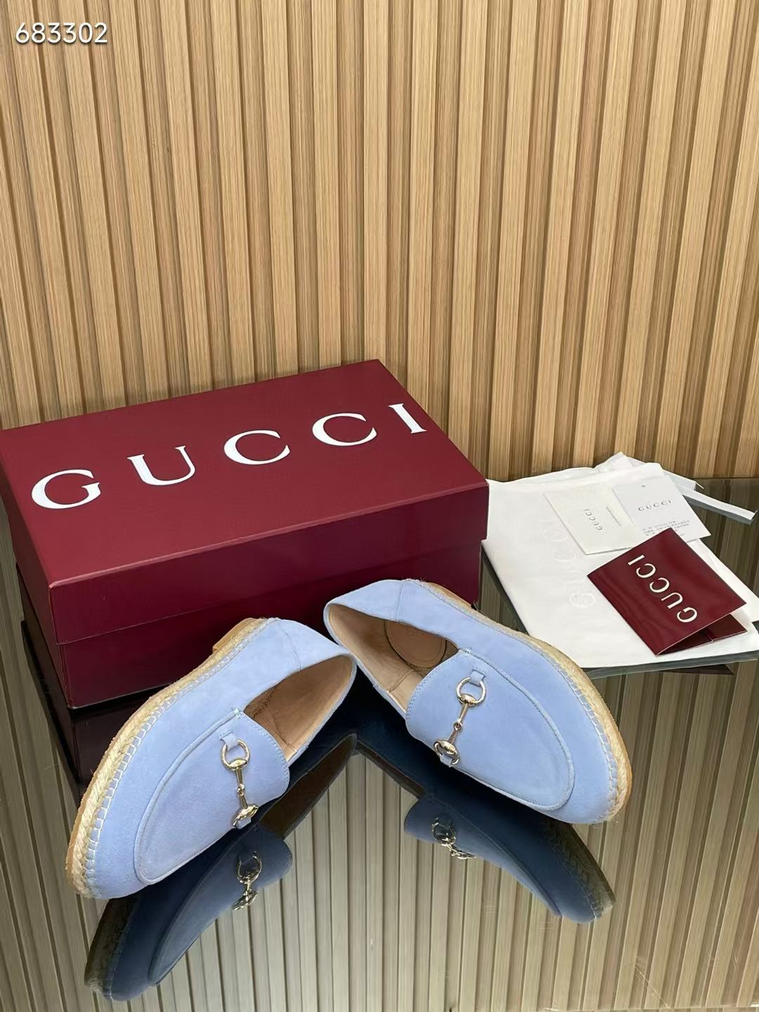 GUCCI 26S LOAFER IN LIGHT BLUE SUEDE