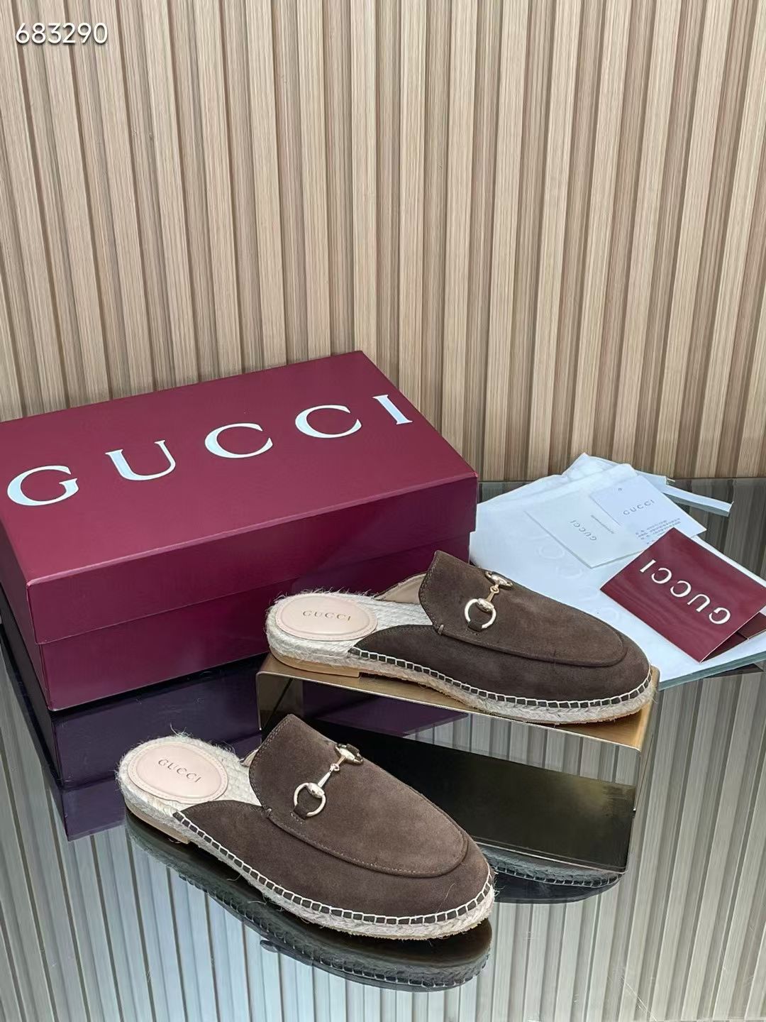 GUCCI 26S LOAFER MULES IN DARK BROWN SUEDE