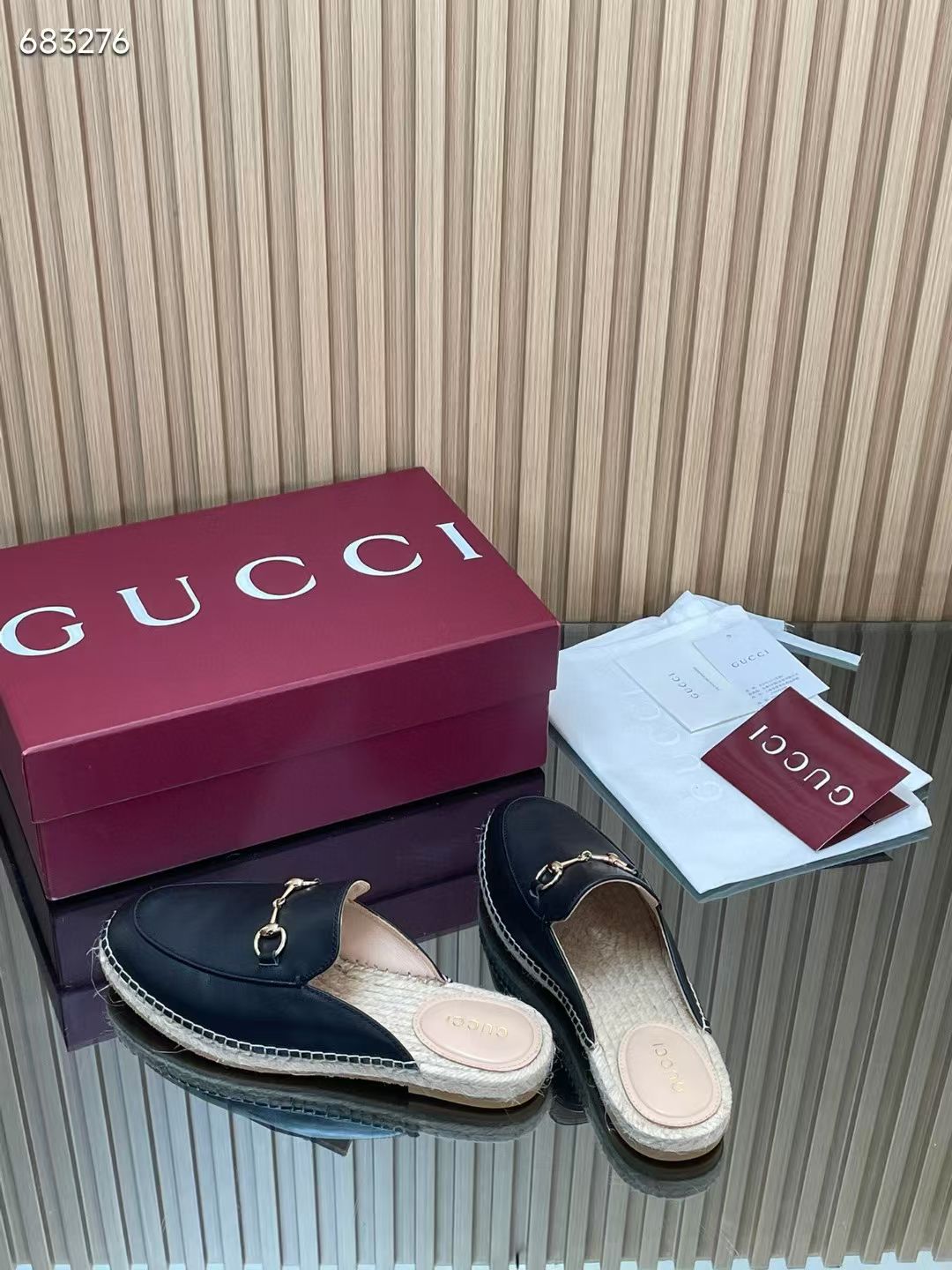 GUCCI 26S LOAFER MULES IN BLACK CALFSKIN